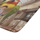 Eine farbenfrohe Begegnung - Riesenpapagei im Muse Schneidebrett (Ecke)