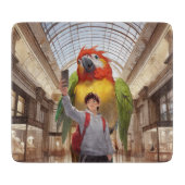 Eine farbenfrohe Begegnung - Riesenpapagei im Muse Schneidebrett (Vorderseite)