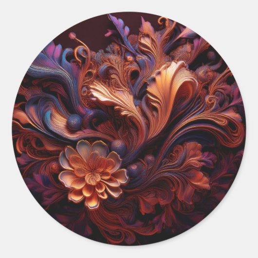 Eine farbenfrohe Blume Runder Aufkleber (Vorderseite)