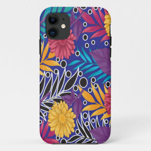 eine farbenfrohe Blume und ein Muster der Blätter Case-Mate iPhone Hülle