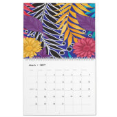eine farbenfrohe Blume und ein Muster der Blätter  Kalender (Mär 2027)