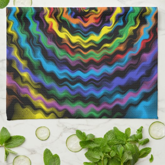 Eine farbenfrohe Detonation Geschirrtuch (Gefaltet)