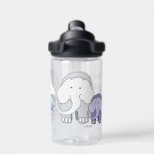 Eine farbenfrohe Familie von Elefanten Trinkflasche (Rückseite)