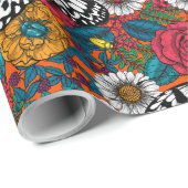 Eine farbenfrohe Gartenverpackung Geschenkpapier (Rolleneckpunkt)