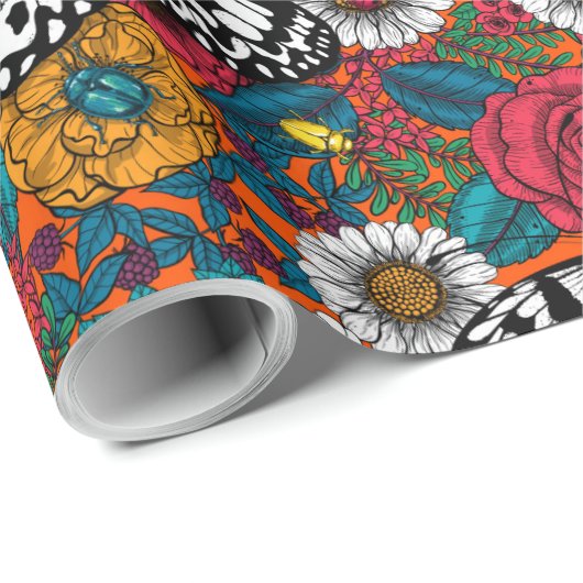 Eine farbenfrohe Gartenverpackung Geschenkpapier (Rolleneckpunkt)