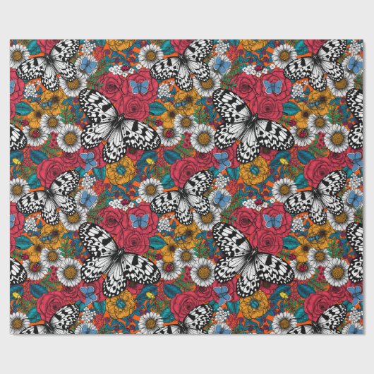 Eine farbenfrohe Gartenverpackung Geschenkpapier (Flach)