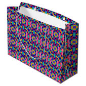 Eine farbenfrohe Geschenktasche mit einem lebendig Große Geschenktüte (Rückseite Schrägansicht)