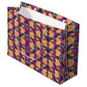 Eine farbenfrohe Geschenktasche mit einem lebendig Große Geschenktüte (Vorderseite Schrägansicht)