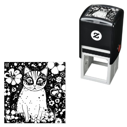 Eine farbenfrohe Katze Permastempel (Beispiel)