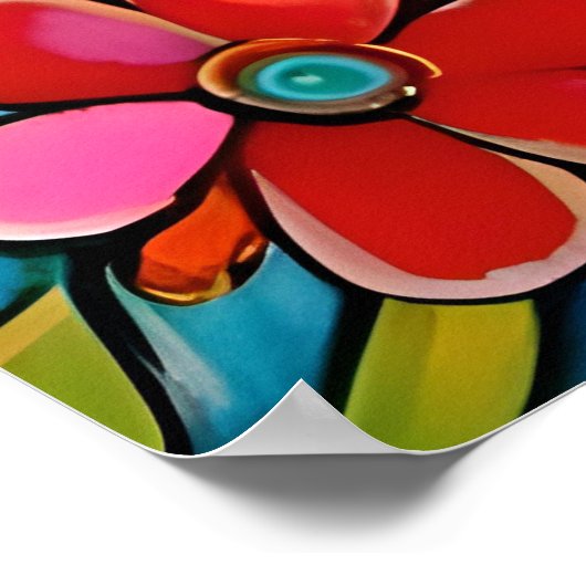 Eine farbenfrohe Katze Poster (Ecke)