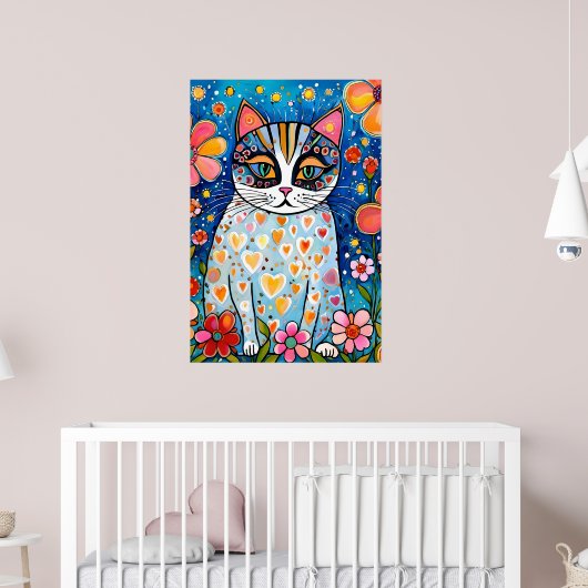 Eine farbenfrohe Katze Poster (Kinderzimmer 2)