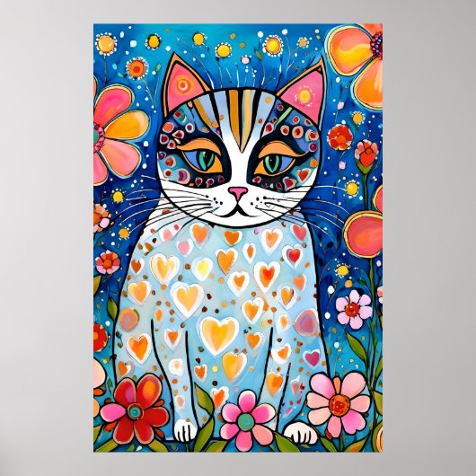 Eine farbenfrohe Katze Poster (Vorne)