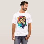 Eine farbenfrohe Lion T-Shirt (Vorne ganz)