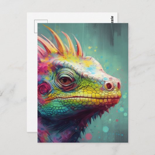 Eine farbenfrohe Lizard Postkarte (Vorne/Hinten)