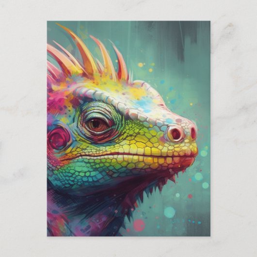 Eine farbenfrohe Lizard Postkarte (Vorderseite)