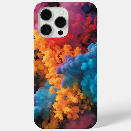 Eine farbenfrohe moderne Poderpuff-Farbe in Orange Case-Mate iPhone Hülle (Rückseite)