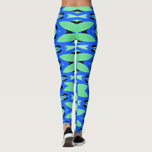 Eine farbenfrohe, nahtlose "Ratti_Creative_Arts"-L Leggings (Rückseite)