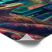 Eine farbenfrohe psychedelische Eidechse in einem Poster (Ecke)