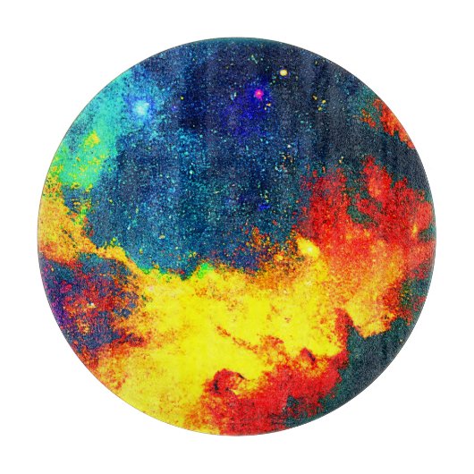 Eine farbenfrohe Reise durch das Universum. Jetzt Schneidebrett (Vorderseite)