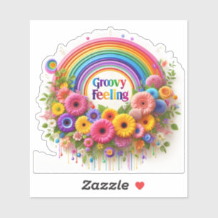 Eine farbenfrohe Sammlung von groovy Feeling Stick Aufkleber