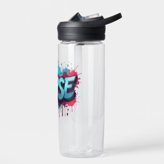Eine farbenfrohe Splash Nurse Typografie Trinkflasche (Links)