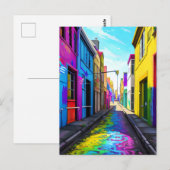 Eine farbenfrohe Straße Postkarte (Vorne/Hinten)