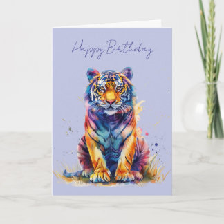 Eine farbenfrohe Tiger-Kunstwerkkarte Karte