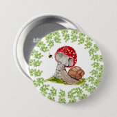 Eine farbenfrohe Waldfliege und eine Schnecke Button (Vorne & Hinten)