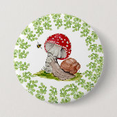 Eine farbenfrohe Waldfliege und eine Schnecke Button (Vorderseite)