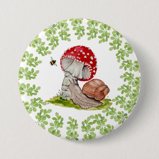 Eine farbenfrohe Waldfliege und eine Schnecke Button (Vorderseite)