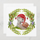 Eine farbenfrohe Waldfliege und eine Schnecke Einladung (Vorne/Hinten)