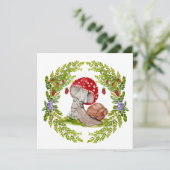 Eine farbenfrohe Waldfliege und eine Schnecke Einladung (Stehend Vorderseite)