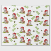 Eine farbenfrohe Waldfliege und eine Schnecke Geschenkpapier (Flach)