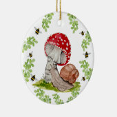 Eine farbenfrohe Waldfliege und eine Schnecke Keramik Ornament (Rechts)