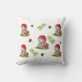 Eine farbenfrohe Waldfliege und eine Schnecke Kissen (Vorderseite)