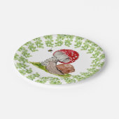 Eine farbenfrohe Waldfliege und eine Schnecke Pappteller (Schrägansicht)