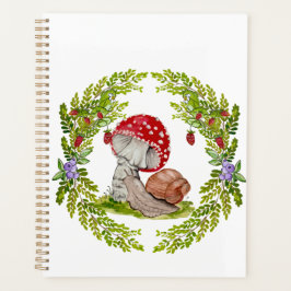 Eine farbenfrohe Waldfliege und eine Schnecke Planer