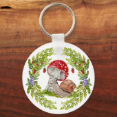 Eine farbenfrohe Waldfliege und eine Schnecke Schlüsselanhänger (Vorderseite)