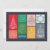 Eine farbenfrohe Weihnachtspostkarte Feiertagskarte (Vorderseite)