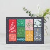 Eine farbenfrohe Weihnachtspostkarte Feiertagskarte (Stehend Vorderseite)