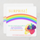 Eine farbenfrohe wundervolle Überraschungsparty Einladung (Vorne/Hinten)
