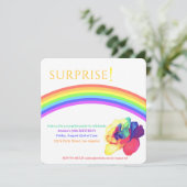 Eine farbenfrohe wundervolle Überraschungsparty Einladung (Stehend Vorderseite)