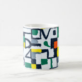 eine Farbenmalerei; Abstrakte Rastermalerei;  Kaffeetasse (Mittel)