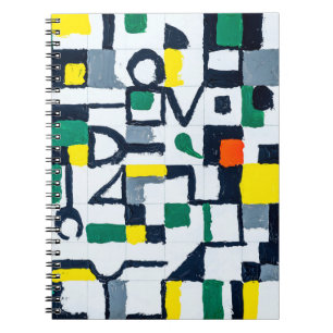 eine Farbenmalerei; Abstrakte Rastermalerei;  Notizblock