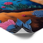 Eine farbenprächtige surreale Landschaft mit gemis Poster (Ecke)