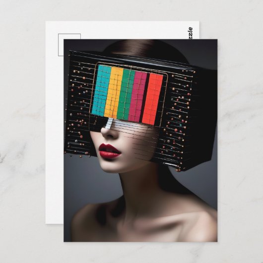 Eine farbige TV-Leiterin Postkarte (Vorne/Hinten)