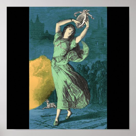 Eine Farbillustration von Esmeralda Poster (Vorne)