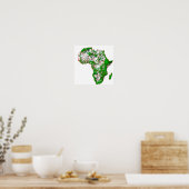 Eine farbkodierte, schattierte Reliefkarte Afrikas Poster (Küche)