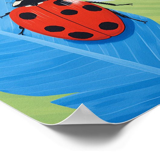Eine faszinierende blaue und rote Ladybug Poster (Ecke)