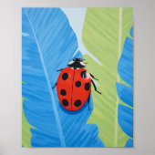 Eine faszinierende blaue und rote Ladybug Poster (Vorne)